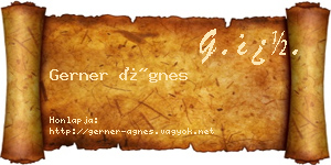 Gerner Ágnes névjegykártya